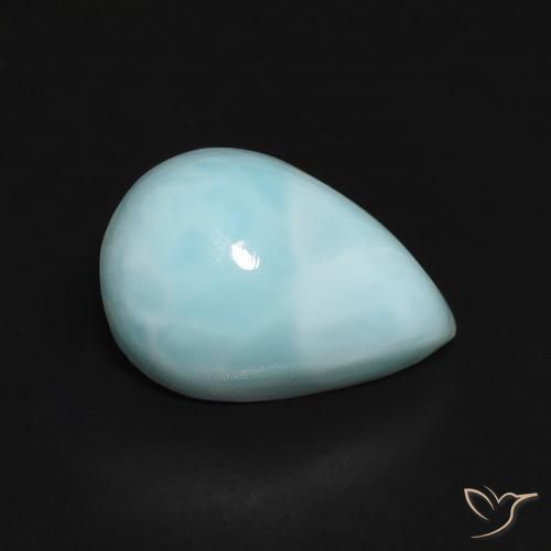 larimar Azul verdoso claro natural de 2.94 ct, En forma de pera, Opaco