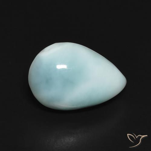 larimar Azul verdoso claro natural de 2.77 ct, En forma de pera, Opaco