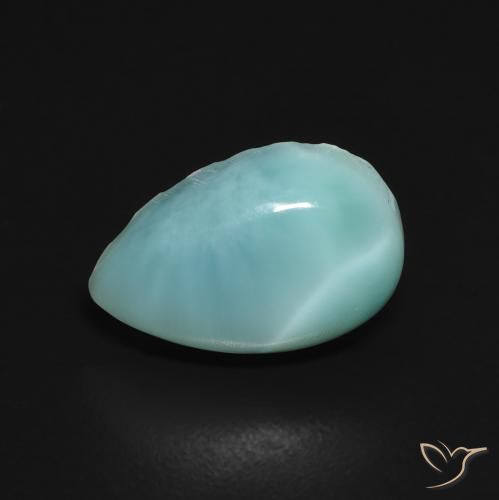 Larimar turquesa natural de 2,75 ct, en forma de pera, opaco