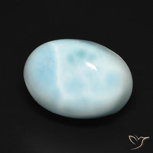 8.99ct Natural Azul verdoso claro larimar, Ovalada, Opaco