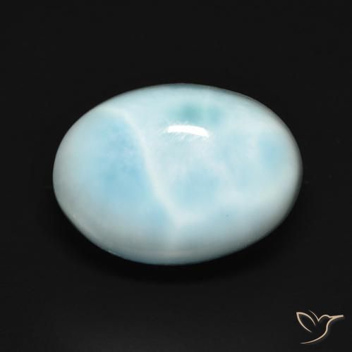 larimar Azul verdoso claro natural de 8.99 ct, Ovalada, Opaco