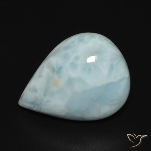 6.65ct Natural Azul verdoso claro larimar, En forma de pera, Opaco