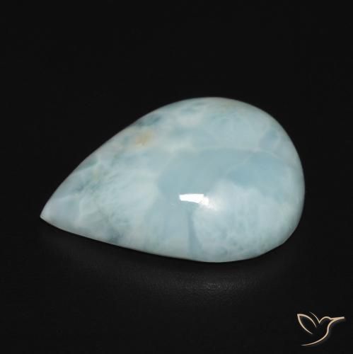 larimar Azul verdoso claro natural de 6.65 ct, En forma de pera, Opaco