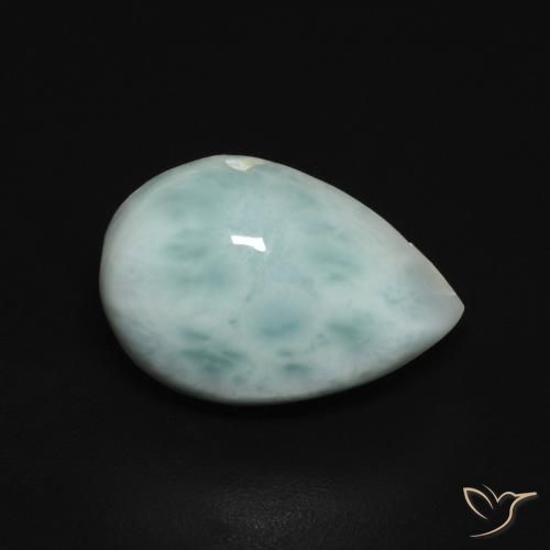 larimar Verde azul natural de 4.17 ct, En forma de pera, Opaco