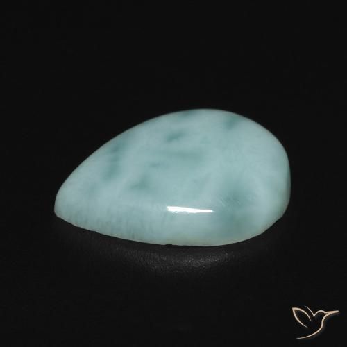 larimar Verde azul natural de 2.76 ct, En forma de pera, Opaco