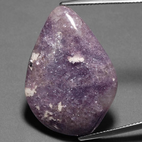 Lepidolita violeta natural de 25,88 ct, forma elegante, opaco