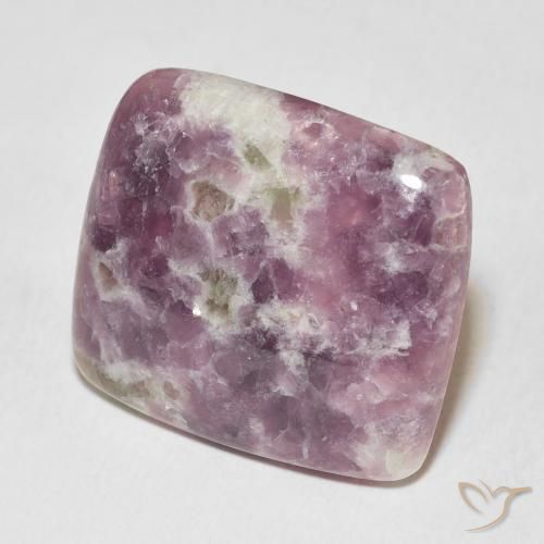 Lepidolite Multicolor natural de 24.29 ct, Forma Cojín, Opaco