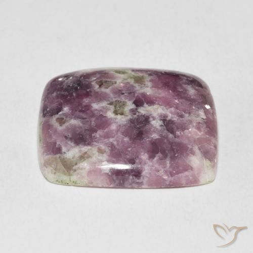 Lepidolite Multicolor natural de 24.29 ct, Forma Cojín, Opaco