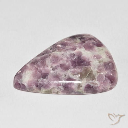 Lepidolita multicolor natural de 33,84 ct, en forma de pera, opaco
