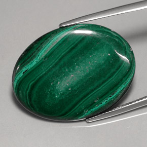 Malaquita verde natural de 25,86 ct, corte óvalo, opaco