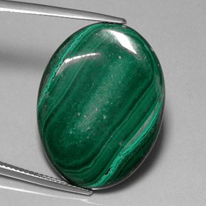 Malaquita verde natural de 25,86 ct, corte óvalo, opaco