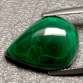 Malaquita verde natural de 11,44 ct, en forma de pera, opaco