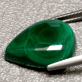 Malaquita verde natural de 11,44 ct, en forma de pera, opaco