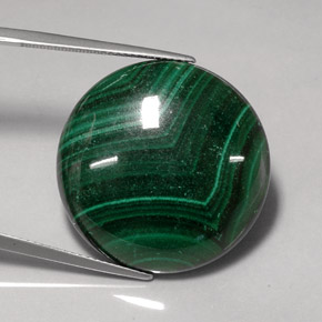 Malaquita verde natural de 41,41 ct, corte redondo, opaco