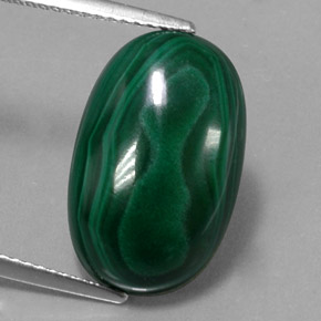 Malaquita verde natural de 13,10 ct, corte óvalo, opaco
