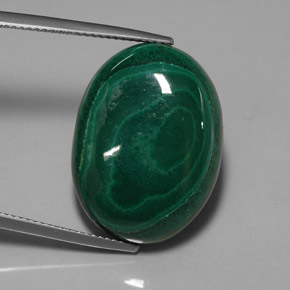 Malaquita verde natural de 29,59 ct, corte óvalo, opaco