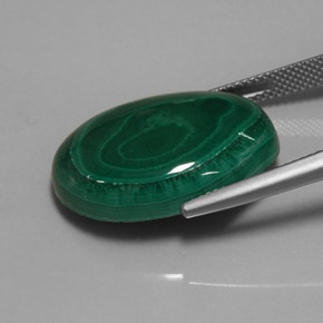 Malaquita verde natural de 29,59 ct, corte óvalo, opaco