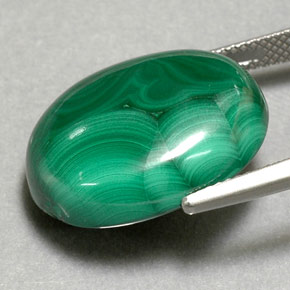 Malaquita verde natural de 29,39 ct, corte óvalo, opaco