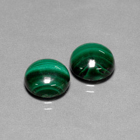 Gemas de malaquita verde natural de  ct, corte redondo, opaco
