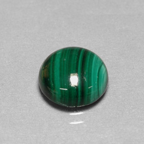 Malaquita Verde multicolor natural de 4.34 ct, Corte Redondo, Opaco