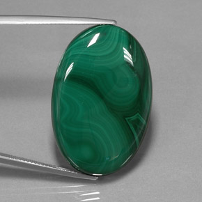 Malaquita verde natural de 55,31 ct, corte óvalo, opaco