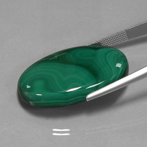 Malaquita verde natural de 55,31 ct, corte óvalo, opaco