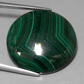 Malaquita Verde multicolor natural de 41.40 ct, Corte Redondo, Opaco
