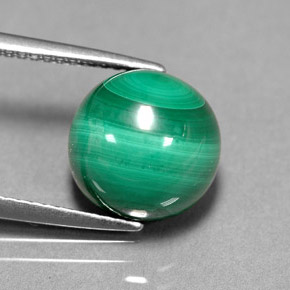 Malaquita verde natural de 7,38 ct, corte redondo, opaco