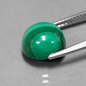Malaquita verde natural de 7,38 ct, corte redondo, opaco