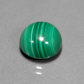 Malaquita verde natural de 6,23 ct, corte redondo, opaco