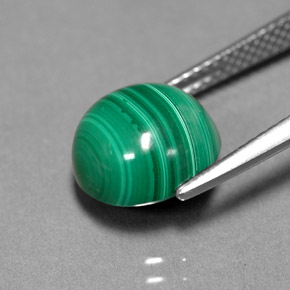 Malaquita verde natural de 6,23 ct, corte redondo, opaco