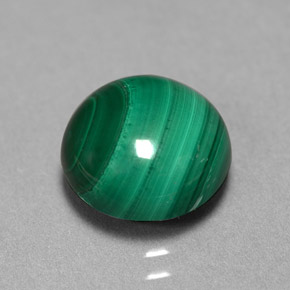 Malaquita verde natural de 5,23 ct, corte redondo, opaco