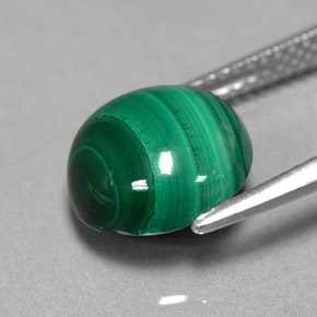Malaquita verde natural de 5,23 ct, corte redondo, opaco