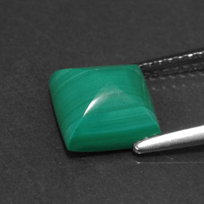Malaquita verde natural de 3,31 ct, cuadrado, opaco