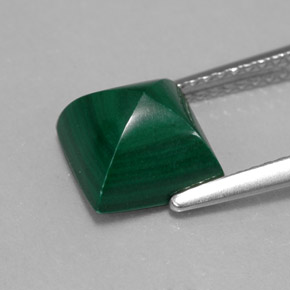 Malaquita verde natural de 3,95 ct, cuadrado, opaco