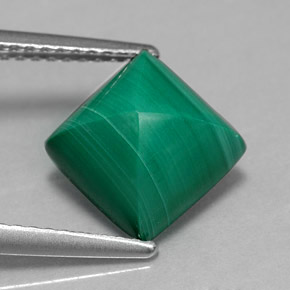Malaquita verde natural de 4,50 ct, cuadrado, opaco