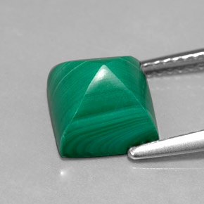 Malaquita verde natural de 4,50 ct, cuadrado, opaco
