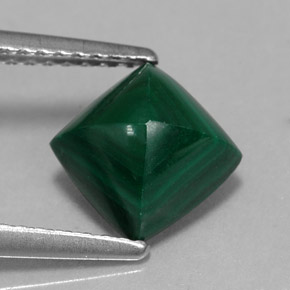 Malaquita verde natural de 2,50 ct, cuadrado, opaco