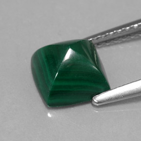Malaquita verde natural de 2,50 ct, cuadrado, opaco