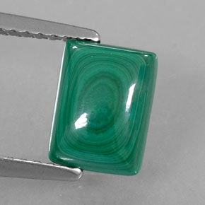 Malaquita verde natural de 2,05 ct, baguette, opaco