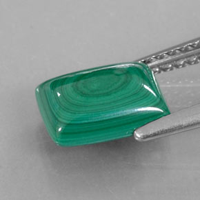 Malaquita verde natural de 2,05 ct, baguette, opaco