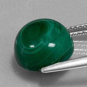 Malaquita Verde multicolor natural de 7.00 ct, Corte Redondo, Opaco