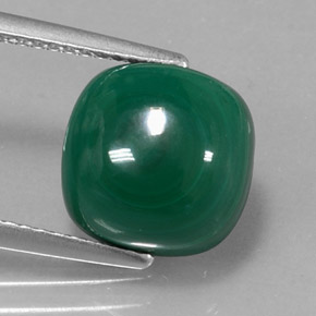 Malaquita verde natural de 6,72 ct, corte cojín, opaco