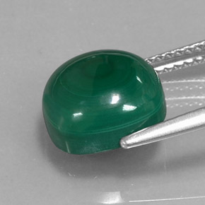 Malaquita verde natural de 6,72 ct, corte cojín, opaco