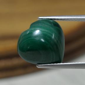 Malaquita verde natural de 9,07 ct, forma de corazón, opaco