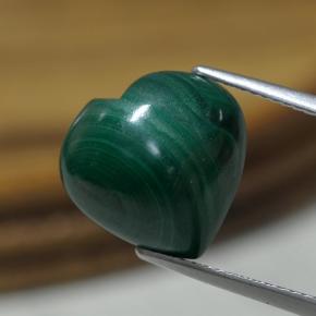 Malaquita verde natural de 9,07 ct, forma de corazón, opaco