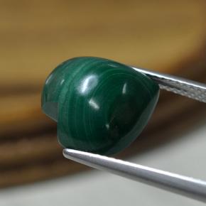 Malaquita verde natural de 9,07 ct, forma de corazón, opaco