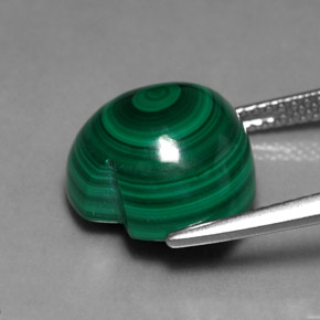 Malaquita verde natural de 12,10 ct, forma de corazón, opaco