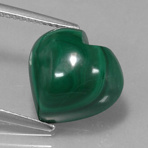 Malaquita verde natural de 10,48 ct, forma de corazón, opaco