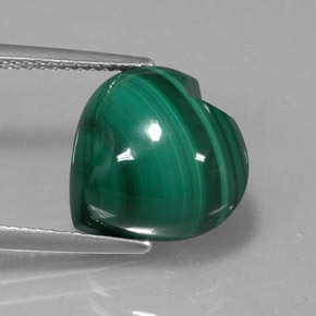 Malaquita verde natural de 10,71 ct, forma de corazón, opaco